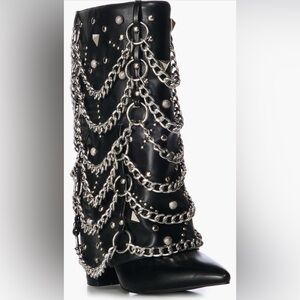 Azalea Wang‎ ALEENA CHAINED HEELED BOOTS